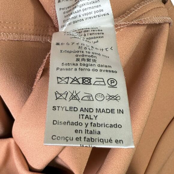 Elisabetta Franchi Size L 44 Abito Dress Mauve Pink Ruffle Trim Statement Sleeve - Picture 14 of 16